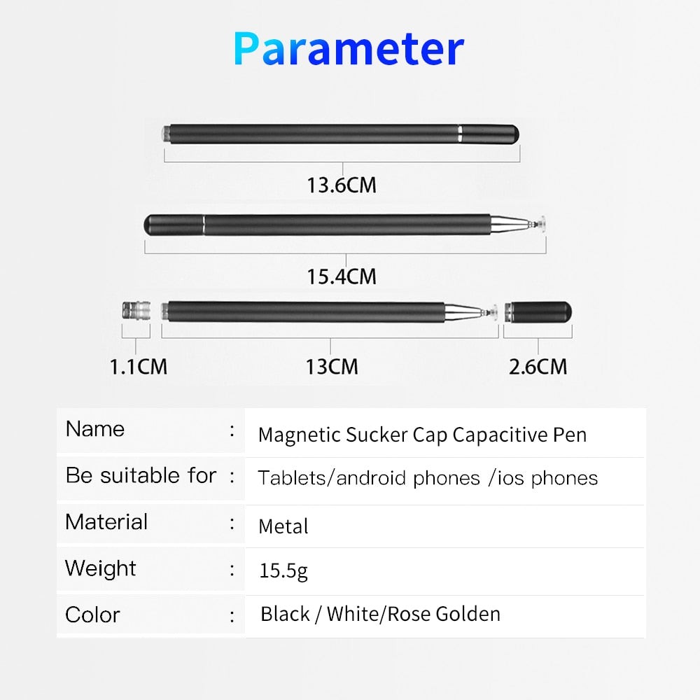 FONKEN Stylus Pen For Tablet Capacitive Pen Touch Screen Pen For Smartphone Drawing Pen With Conductive Touch Sucker Surface Pen