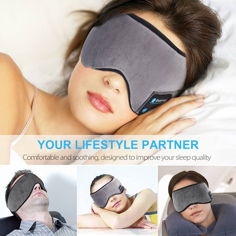 Bluetooth Sleeping Headphones Eye Mask Sleep Headphones Bluetooth Headband Soft Elastic Comfortable Wireless Music Earphones